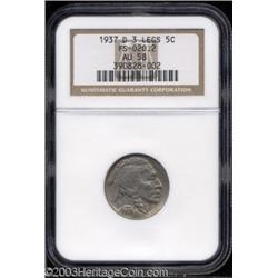 1937-D 5C Three-Legged AU58 NGC.
