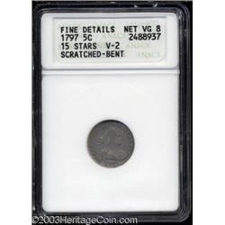 1797 H10C 15 Stars--Scratched, Bent--ANACS. Fine Details, Net VG8.