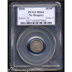 1838 H10C Large Stars MS64 PCGS.
