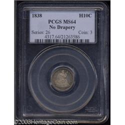1838 H10C Large Stars MS64 PCGS.