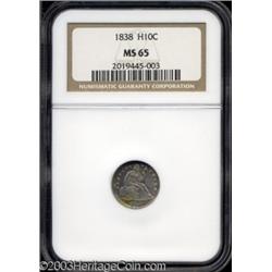 1838 H10C Large Stars MS65 NGC.