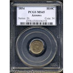 1854 H10C Arrows MS65 PCGS.