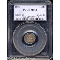 1857 H10C MS64 PCGS.