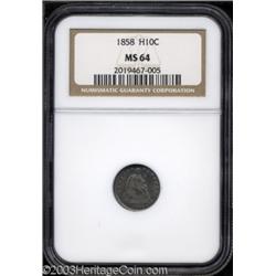 1858 H10C MS64 NGC.