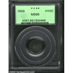 1858 H10C MS65 PCGS.