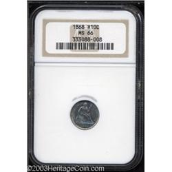 1868 H10C MS66 NGC.