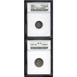 1872 Dime MS63 ANACS,