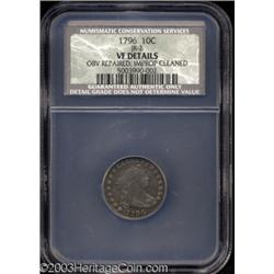 1796 10C VF20 Details, Obverse Repaired, Improperly Cleaned NCS.