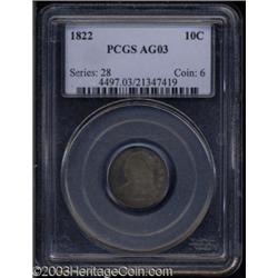 1822 10C AG3 PCGS.