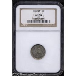 1842-O 10C AU58 NGC.