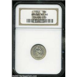1853 10C Arrows MS66 NGC.