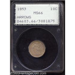 1853 10C Arrows MS66 PCGS.