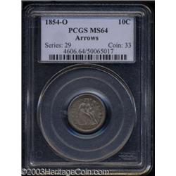 1854-O 10C Arrows MS64 PCGS.