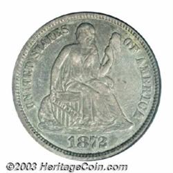 1872-CC 10C XF45 PCGS.