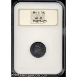 1884-S 10C MS62 NGC.