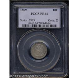1859 10C PR64 PCGS.