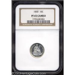 1860 10C PR65 Cameo NGC.