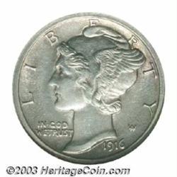 1916-D 10C --Cleaned--ANACS. AU Details, Net AU50.