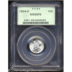 1934-D 10C MS66 Full Bands PCGS.