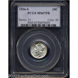 1936-S 10C MS67 Full Bands PCGS.