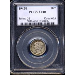 1942/1 10C XF40 PCGS.