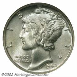 1942/1-D 10C MS66 Full Bands NGC.