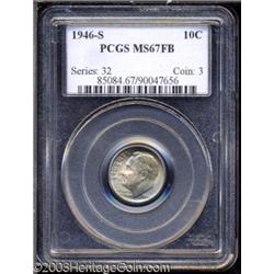 1946-S 10C MS67 Full Bands PCGS.