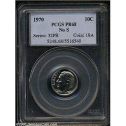 1970 10C No S PR68 PCGS.