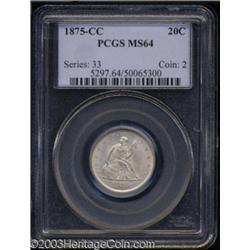 1875-CC 20C MS64 PCGS.