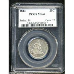 1844 25C MS64 PCGS.