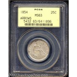 1854 25C Arrows MS63 PCGS.