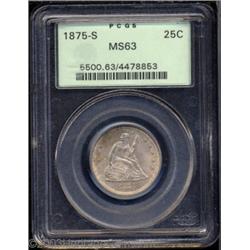 1875-S 25C MS63 PCGS.