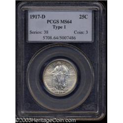 1917-D 25C Type One MS64 PCGS.