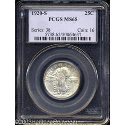 1920-S 25C MS65 PCGS.