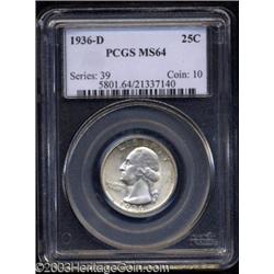 1936-D 25C MS64 PCGS.