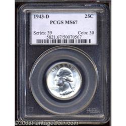 1943-D 25C MS67 PCGS.
