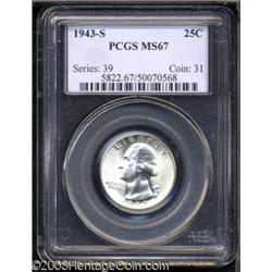 1943-S 25C MS67 PCGS.