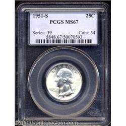 1951-S 25C MS67 PCGS.