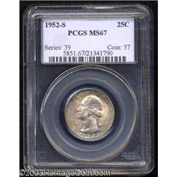 1952-S 25C MS67 PCGS.