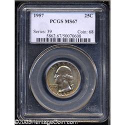 1957 25C MS67 PCGS.