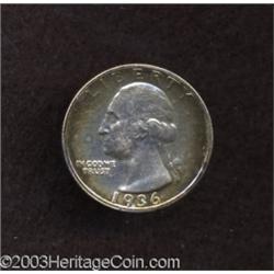 1936 25C PR60 Obverse Spot Tooled Uncertified.