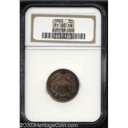 1865 2C PR65 Red and Brown NGC.