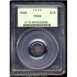 1869 3CS PR66 PCGS.