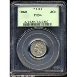 1869 3CN PR64 PCGS.