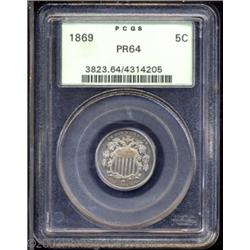 1869 5C PR64 PCGS.