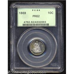 1869 10C PR62 PCGS.