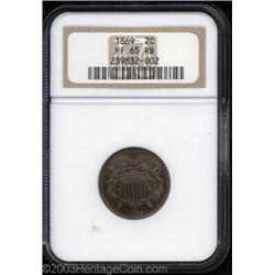 1869 2C PR65 Red and Brown NGC.