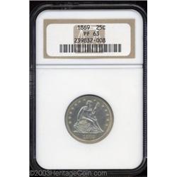 1869 25C PR63 NGC.