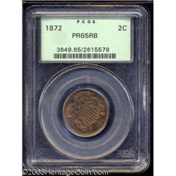 1872 2C PR65 Red and Brown PCGS.