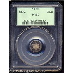 1872 3CS PR62 PCGS.